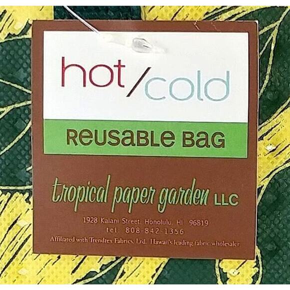 Reusable Shopping Bag / Tote / Lunch Bag / Insulated /Thermal  Tropical Paper Lg - Picture 6 of 7